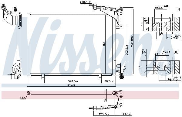 Condenseur, climatisation (Radiateur de climatisation) NISSENS ref. 940528