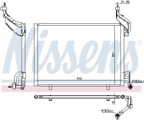 Condenseur, climatisation (Radiateur de climatisation) NISSENS ref. 940540