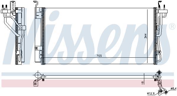 Condensador, aire acondicionado NISSENS ref. 940552