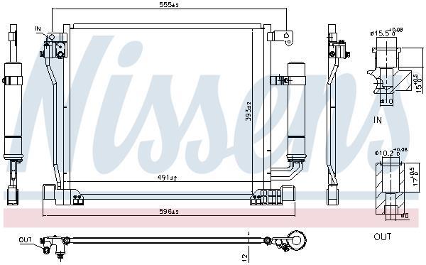 Condensador, aire acondicionado NISSENS ref. 940555
