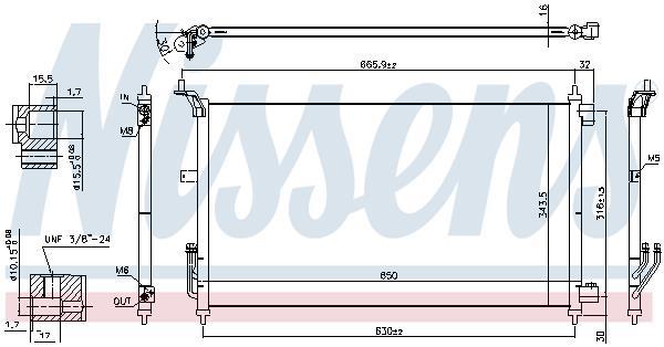 Condensador, aire acondicionado NISSENS ref. 940557