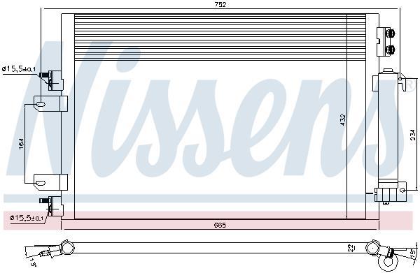 Condenseur, climatisation (Radiateur de climatisation) NISSENS 940570