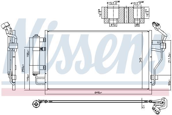 Condenseur, climatisation (Radiateur de climatisation) NISSENS ref. 940583