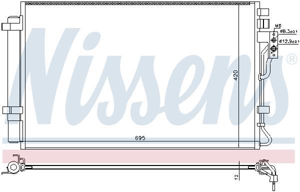 Condensador, aire acondicionado NISSENS ref. 940595