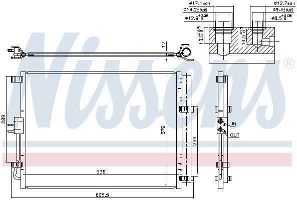 Condensador, aire acondicionado NISSENS ref. 940598