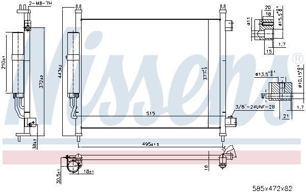 Condensador, aire acondicionado NISSENS ref. 940600