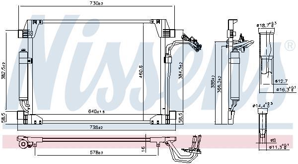 Condensador, aire acondicionado NISSENS ref. 940622