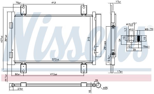 Condensador, aire acondicionado NISSENS ref. 940635