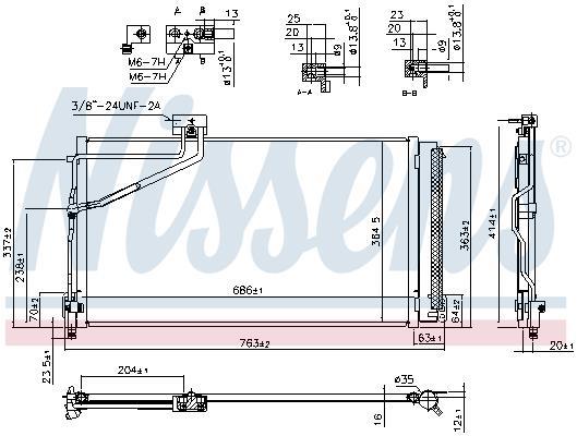 Condensador, aire acondicionado NISSENS ref. 940657