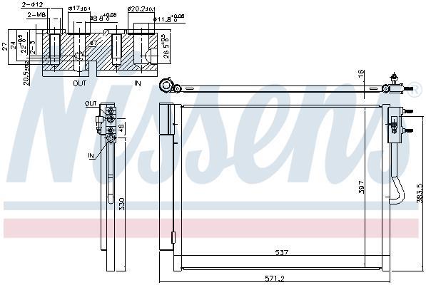 Condensador, aire acondicionado NISSENS ref. 940677