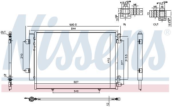 Condenseur, climatisation (Radiateur de climatisation) NISSENS ref. 940691