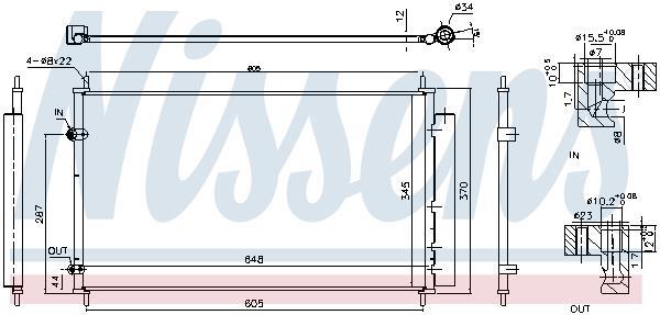 Condensador, aire acondicionado NISSENS ref. 940804