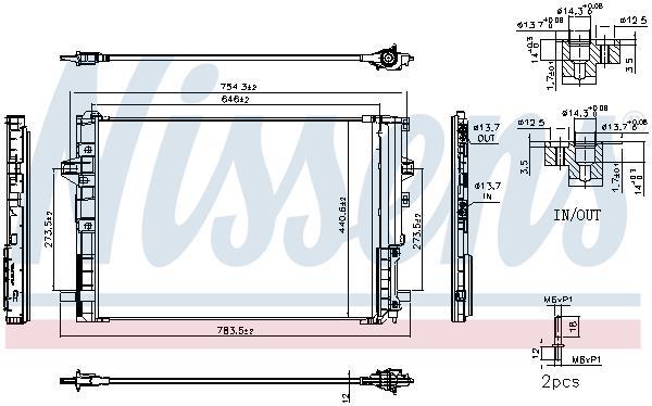 Condensador, aire acondicionado NISSENS ref. 940901