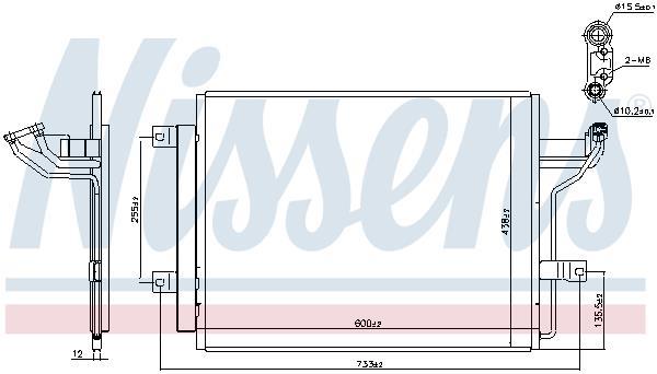 Condenseur, climatisation (Radiateur de climatisation) NISSENS ref. 940909