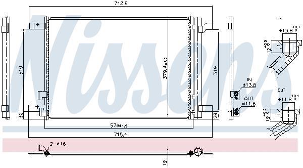 Condenseur, climatisation (Radiateur de climatisation) NISSENS ref. 940986