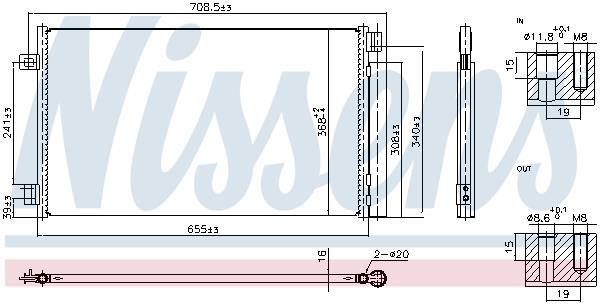 Condensador, aire acondicionado NISSENS ref. 941014