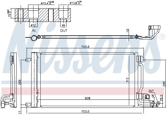 Condenseur, climatisation (Radiateur de climatisation) NISSENS ref. 941047