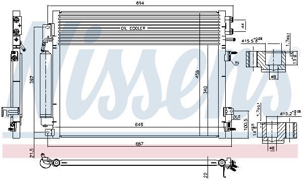 Condenseur, climatisation (Radiateur de climatisation) NISSENS ref. 941084