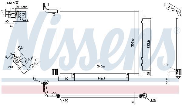Condenseur, climatisation (Radiateur de climatisation) NISSENS 941094
