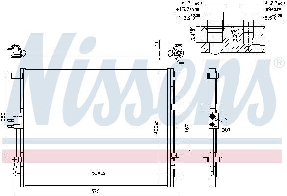 Condenseur, climatisation (Radiateur de climatisation) NISSENS 941133