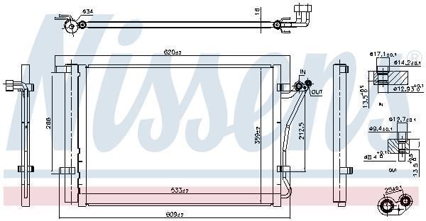 Condenseur, climatisation (Radiateur de climatisation) NISSENS 941144
