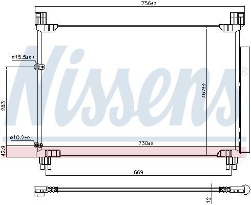 Condenseur, climatisation (Radiateur de climatisation) NISSENS 941147
