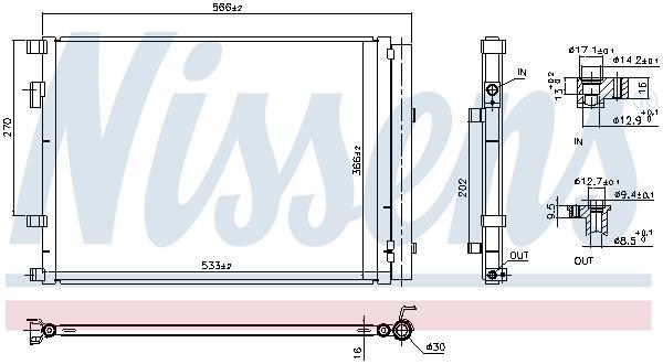 Condenseur, climatisation (Radiateur de climatisation) NISSENS 941162