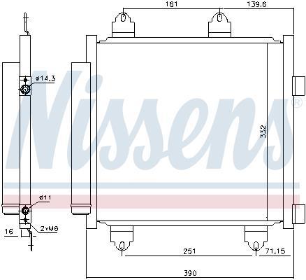 Condenseur, climatisation (Radiateur de climatisation) NISSENS 941176