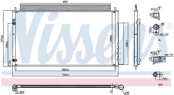 Condenseur, climatisation (Radiateur de climatisation) NISSENS 941188