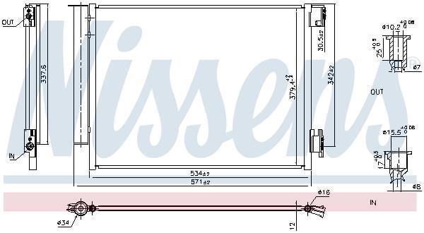 Condensador, aire acondicionado NISSENS ref. 941197