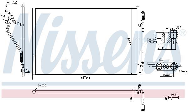 Condenseur, climatisation (Radiateur de climatisation) NISSENS 941245