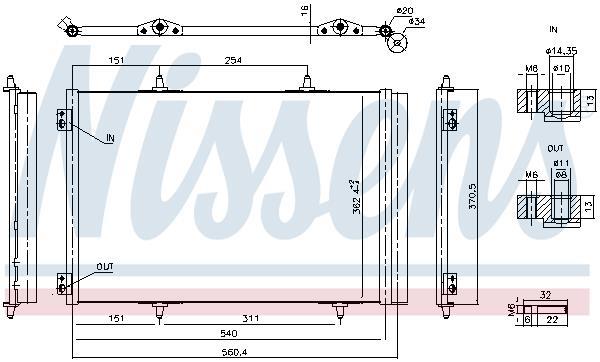 Condenseur, climatisation (Radiateur de climatisation) NISSENS ref. 941276