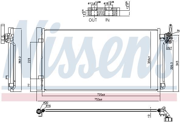 Condenseur, climatisation (Radiateur de climatisation) NISSENS 941287