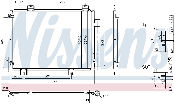 Condenseur, climatisation (Radiateur de climatisation) NISSENS 941342