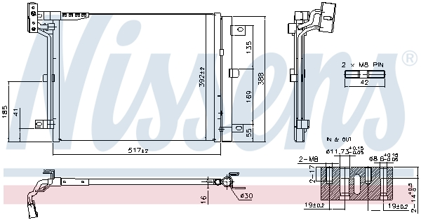 Condenseur, climatisation (Radiateur de climatisation) NISSENS ref. 941361
