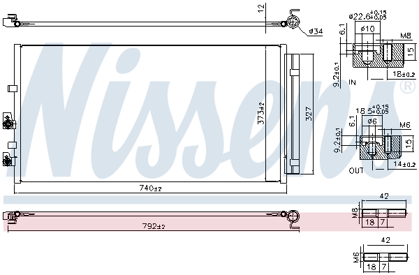 Condenseur, climatisation (Radiateur de climatisation) NISSENS 941367