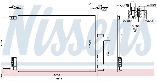 Condenseur, climatisation (Radiateur de climatisation) NISSENS 941385