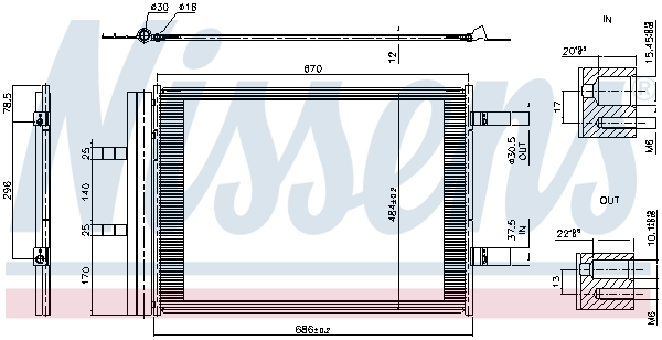 Condensador, aire acondicionado NISSENS ref. 941405