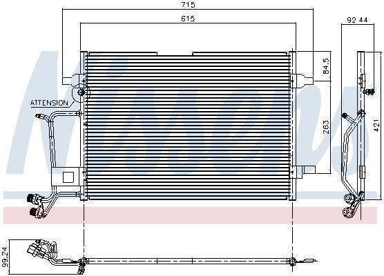 Condensador, aire acondicionado NISSENS ref. 94207