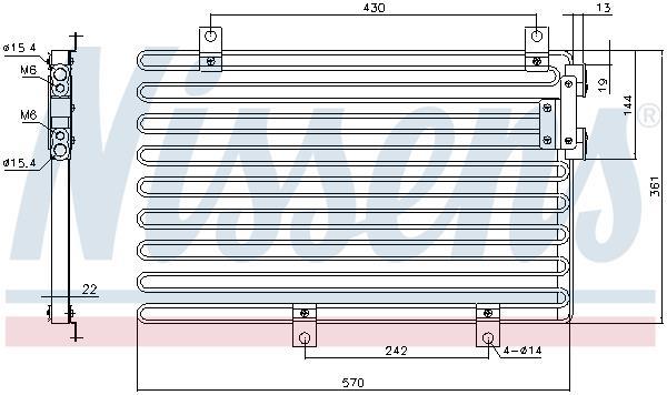 Condensador, aire acondicionado NISSENS ref. 94208