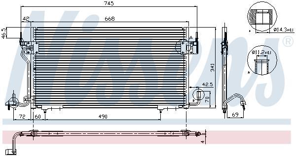 Condenseur, climatisation (Radiateur de climatisation) NISSENS ref. 94218