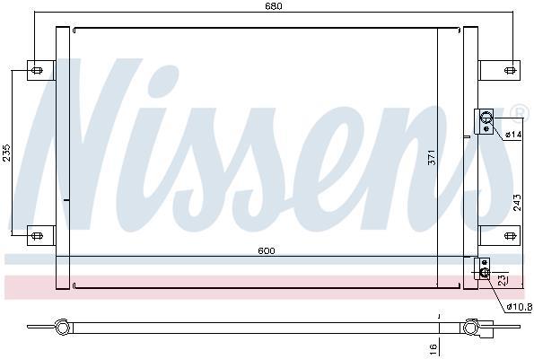 Condenseur, climatisation (Radiateur de climatisation) NISSENS ref. 94251