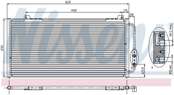 Condenseur, climatisation (Radiateur de climatisation) NISSENS ref. 94255