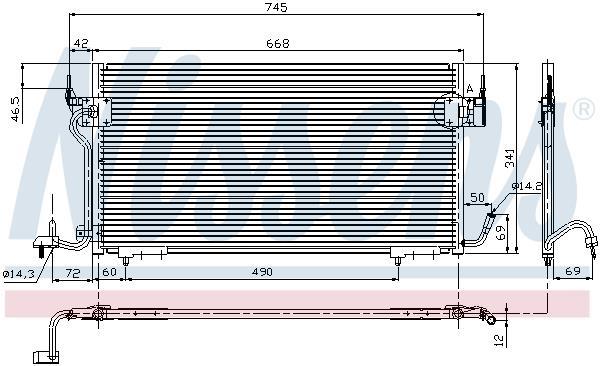 Condenseur, climatisation (Radiateur de climatisation) NISSENS ref. 94276