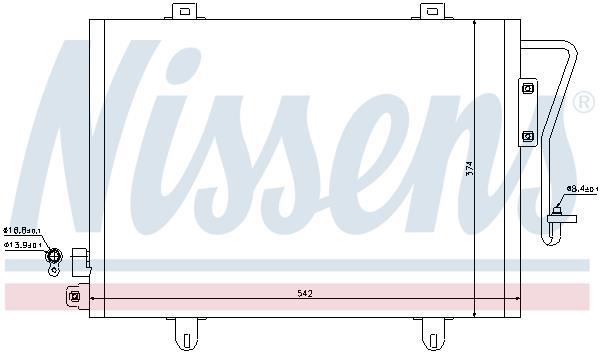 Condensador, aire acondicionado NISSENS ref. 94279