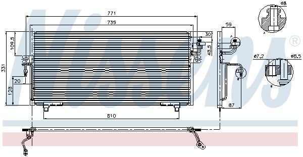 Condenseur, climatisation (Radiateur de climatisation) NISSENS 94299