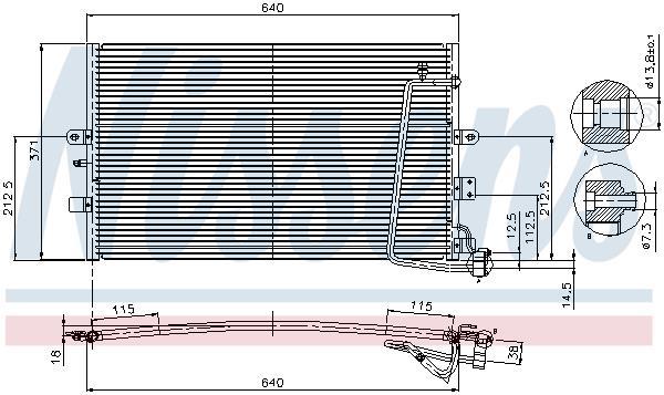 Condenseur, climatisation (Radiateur de climatisation) NISSENS ref. 94301