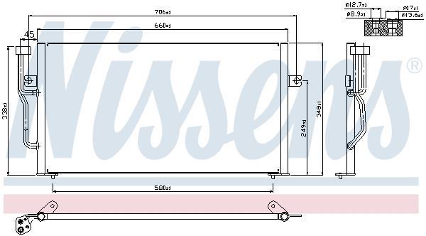 Condenseur, climatisation (Radiateur de climatisation) NISSENS ref. 94305