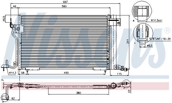 Condenseur, climatisation (Radiateur de climatisation) NISSENS ref. 94313