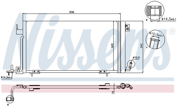 Condensador, aire acondicionado NISSENS ref. 94321